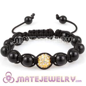 Fashion Sambarla Style Bracelet Wholesale Black Gold Crystal Beads