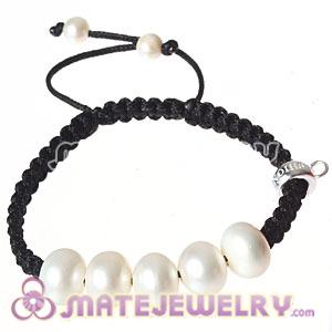 2012 Fashion Sterling Silver Charms Macrame Bracelets Witn Freshwater Pearl