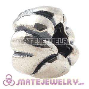 Wholesale European Sterling Silver Organic Heart Charm Beads 