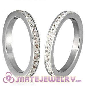 Wholesale Fashion Unisex Stainless Stackable Finger Ring With Crystal Austrian Crystal 