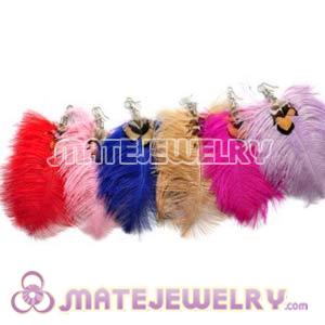 Wholesale 120 Pair Per Bag Multi Colored Long Colorful Ostrich Feather Earrings 