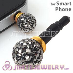 10mm Grey Czech Crystal Ball Plugy Headphone Jack Accessories