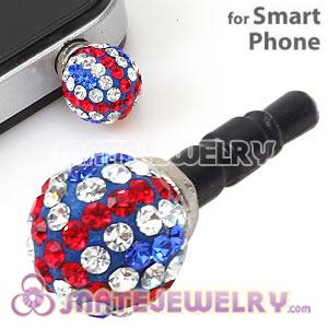 10mm Czech Crystal Union Jack Ball Cute Plugy Earphone Jack Accessory