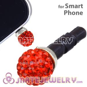 8mm Red Czech Crystal Ball Plugy Headphone Jack Accessories
