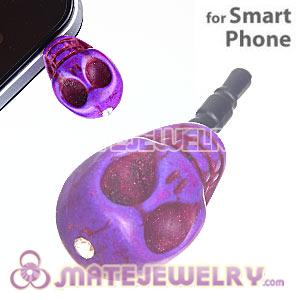 17×18mm Turquoise Skull Earphone Jack Plug For iPhone 