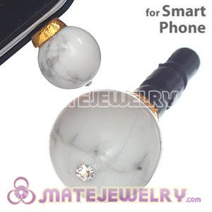 10mm White Turquoise Mobile Earphone Jack Plug Fit iPhone 