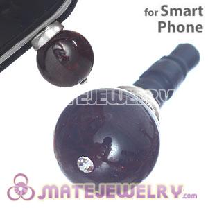10mm Red Agate Mobile Earphone Jack Plug Fit iPhone 
