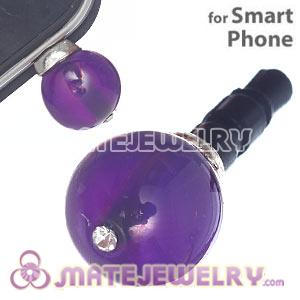 10mm Purple Agate Mobile Earphone Jack Plug Fit iPhone 