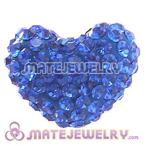 Pave Blue Austrian Crystal Heart Beads Earrings Component Findings 