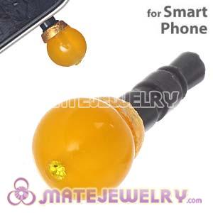 8mm Yellow Agate Mobile Earphone Jack Plug Fit iPhone 