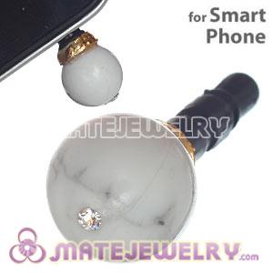 8mm White Turquoise Mobile Earphone Jack Plug Fit iPhone 