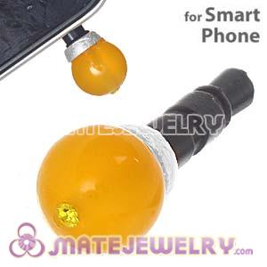 8mm Yellow Agate Mobile Earphone Jack Plug Fit iPhone 