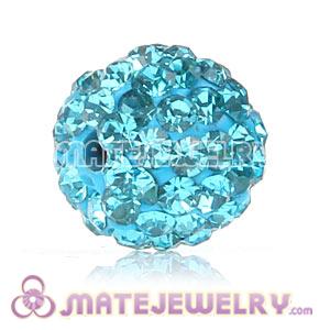 Wholesale Cheap Price 10mm Cyan Handmade Pave Crystal Beads