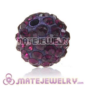 Wholesale Cheap Price 10mm Fuchsia Handmade Pave Crystal Beads