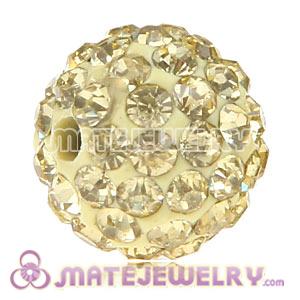 Wholesale Cheap Price 12mm Handmade Pave Yellow Crystal Beads