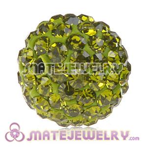 Wholesale Cheap Price 12mm Handmade Pave Olivine Crystal Beads