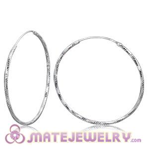 Wholesale 45mm Sterling Silver Hoop Earrings European Beads Compatible