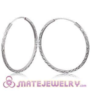 Wholesale 45mm Sterling Silver Hoop Earrings European Beads Compatible