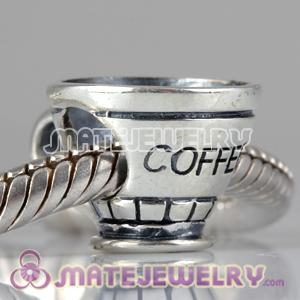 Antique silver Coffee cup beads