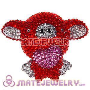 Cute 3D Bling Crystal Fly Pig Absorbable Doll For iPhone Cases 