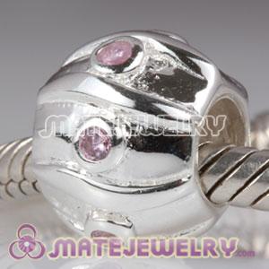 Sterling silver bead with CZ stones