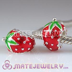 European style Enamel Strawberry charm beads