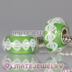 Environmentally friendly European green art glass charm Beads