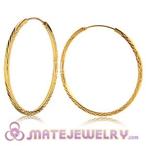 45mm Gold Plated Silver Hoop Earrings European Beads Compatible