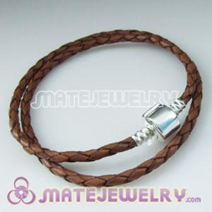44cm brown European jewellery leather necklace
