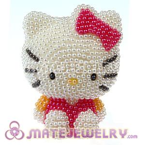 Cute 3D Bling Pearl Hello Kitty Absorbable Doll For iPhone Cases 
