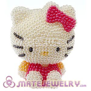 Cute 3D Bling Pearl Hello Kitty Absorbable Doll For iPhone Cases 