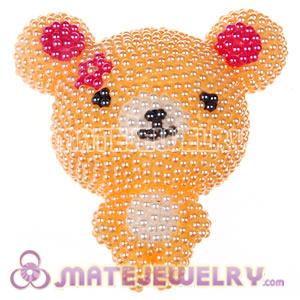 Cute 3D Bling Pearl Teddy Bear Absorbable Doll For iPhone Cases 