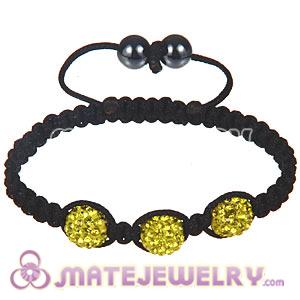 Wholesale Bargain Price Handmade Pave Yellow Crystal Macrame Bracelets