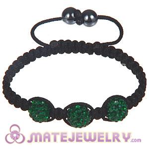 Wholesale Bargain Price Handmade Pave Green Crystal Macrame Bracelets