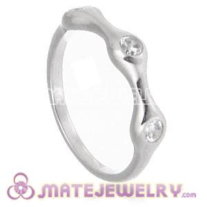 Platinum Plated Halo Ring Upon Ring With Austrian Crystal Diamond
