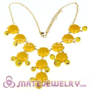 2012 New Fashion Yellow Bubble Bib Statement Necklace 