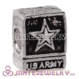 Wholesale Silver Plated European US Army Beads