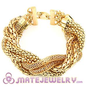Fashion Gold Plated Chunky Braided Snake Chain Bracelets 