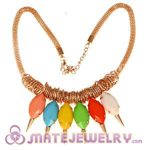 2012 New Golden Chain Nail Resin Chunky Choker Collar Necklaces