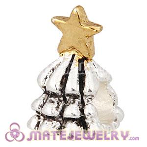 Wholesale Silver Plated European Christmas Tree Charm Beads
