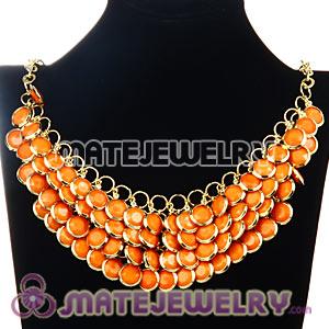 2012 New Orange Chunky Multi Layers Bubble Bib Statement Necklace
