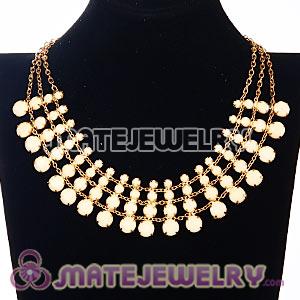 2012 New Gold Chain Multilayer Resin Diamond Chunky Choker Collar Necklace 