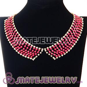 Chunky Multilayer Resin Rhinestone Choker Bib Collar Necklace Wholesale