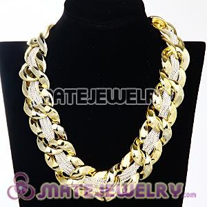 Chunky Gold Interlocking Chain And White Chain Necklace Wholesale