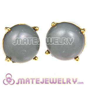 Fashion Gold Plated Grey Bubble Stud Earring Wholesale