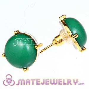 Fashion Gold Plated Dark Green Bubble Stud Earring Wholesale