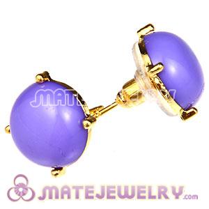 Fashion Gold Plated Lavender Bubble Stud Earring Wholesale