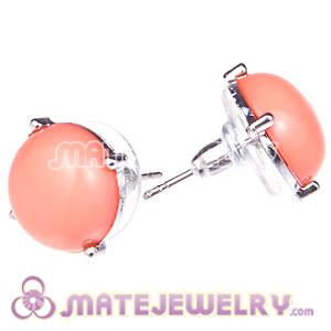 Fashion Silver Plated Orange Bubble Stud Earring Wholesale