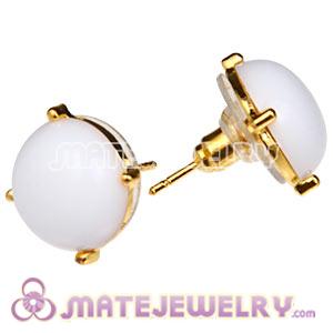 Fashion Gold Plated White Bubble Stud Earring Wholesale