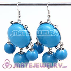 Fashion Silver Plated Drop Blue Bubble Earrings Wholesale